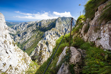 hiking trail in the mountains of Europe