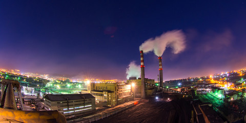 Fototapeta na wymiar Coal powered plant