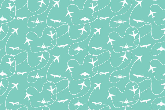 travel air plane seamless pattern, vector