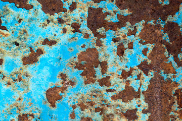 Rusted blue painted metal