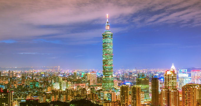 Taipei's City Skyline at night