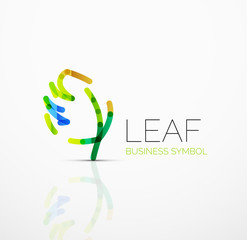 Vector abstract logo idea, eco leaf, nature plant, green concept business icon. Creative logotype design template