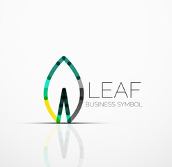 Vector abstract logo idea, eco leaf, nature plant, green concept business icon. Creative logotype design template