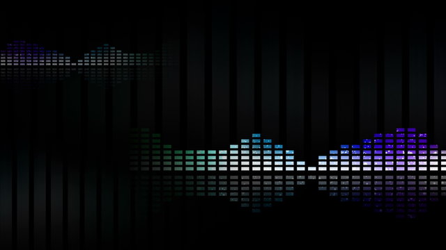 Animated waveforms and music VU meters. Seamless loop-able 4K