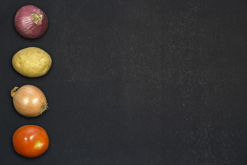 Vegetables at dark background