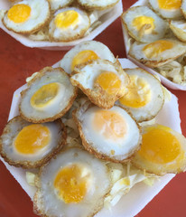 Fried quail eggs