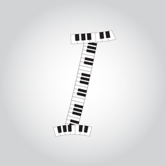 Abstract vector alphabet -  I  made from  piano - alphabet set
