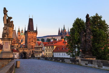 Fototapeta premium Charles Bridge in the morning, Prague, Czech Republic