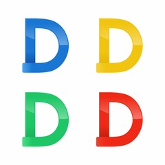 D Icon Logo Vector