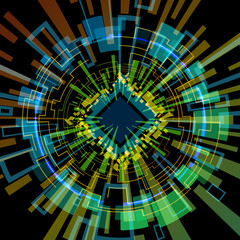 electric circuit, communication network, technological abstract image, vector illustration