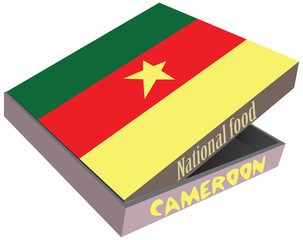 Cardboard box delivery food - national flag Cameroon