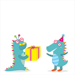 Cute Monster Invitation Birthday Card