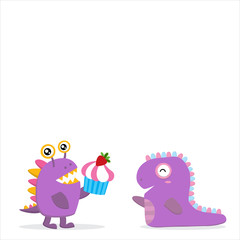 Cute Monster Invitation Birthday Card