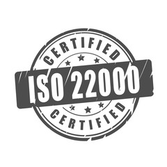 ISO 22000 certified vector stamp