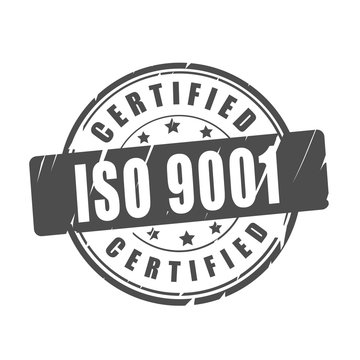 ISO 9001 certified vector stamp
