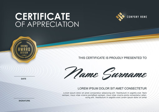 certificate template with Luxury and modern pattern,.Qualification certificate blank template with elegant,Vector illustration