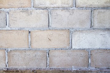 The gray brick wall without painted.