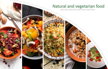 Natural food photo collage