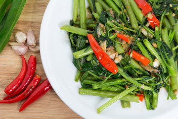 Stir-Fried Chinese Morning Glory (thai food)