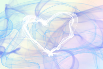 Abstract background with smoke symbol of love.