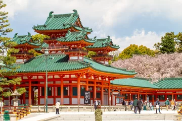 Fotobehang De perspectiefweergave van Kyoto Street View als achtergrond in de s © nicholashan