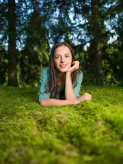 young woman enjoying nature