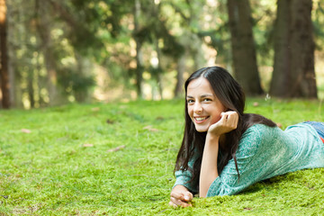 young woman enjoying nature