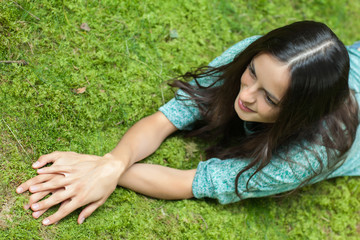 young woman enjoying nature