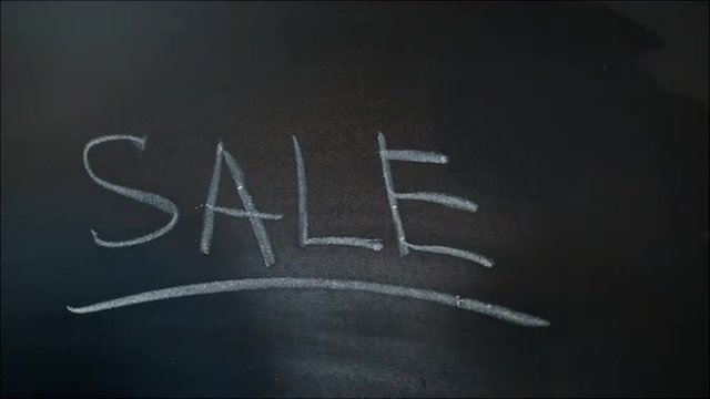 Word Sale Underlined on the Chalkboard