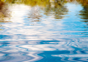 Abstract series of waves on the water surface