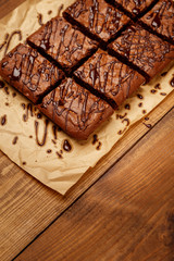 chocolate cake on a baking sheet