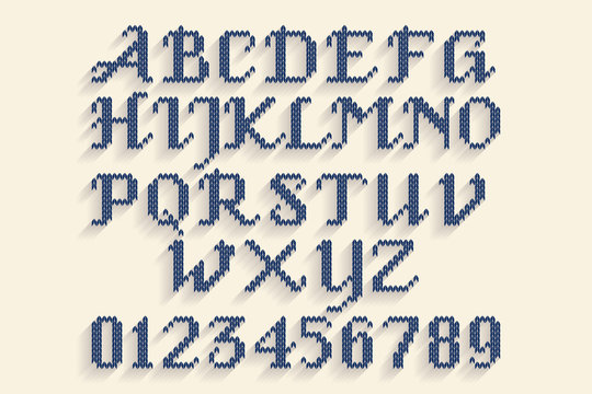 Vintage knitted alphabet