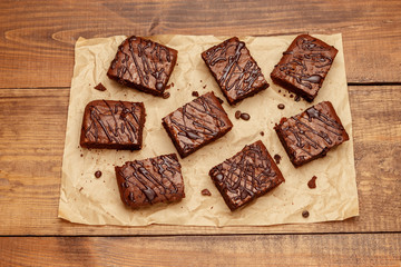 chocolate cake on a baking sheet