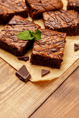 chocolate cake on a baking sheet