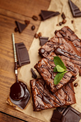 chocolate cake on a baking sheet