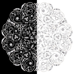 Ornamental floral round.