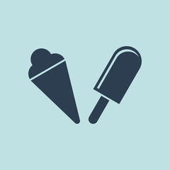 Icon of Ice Candy & Ice Cream Cone. EPS-10.