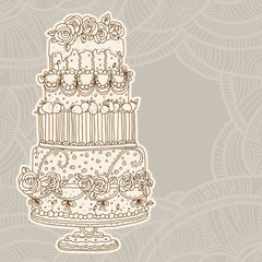 Vintage holiday background with cake