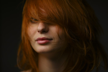 beautiful red haired girl portrait
