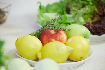 fruits on a plate outdoor