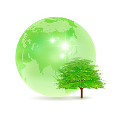 地球　木　新緑　アイコン