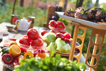 Foto op Plexiglas Picknick picknick zomer groenten