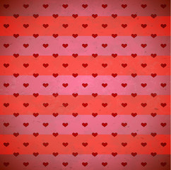 Red hearts striped pattern