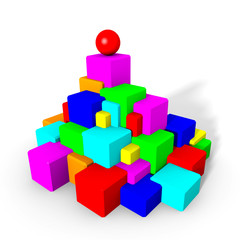 Obraz premium Colorful cubes and sphere
