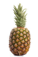 Fototapeta premium Fresh whole pineapple. Isolated on a white background.