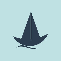 Icon of Sail Boat. EPS-10.