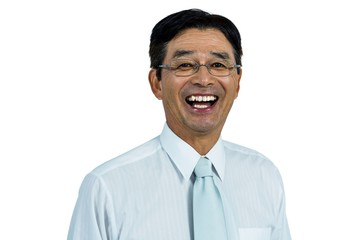 Happy asian businessman smiling