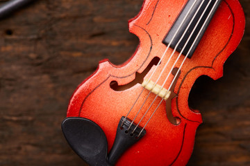 violin on a wooden background