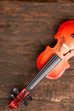 violin on a wooden background