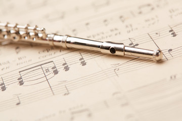 Fototapeta premium flute of notes in the background